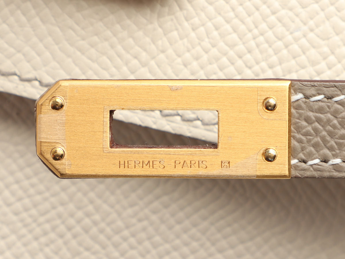 Hermes Kelly 25 Epsom Bi-Color Nata/Etoupe Special Order Palladium Har–  Wrist Aficionado