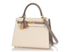 Hermès Special Order Nata and Gris Asphalte Epsom Kelly 25