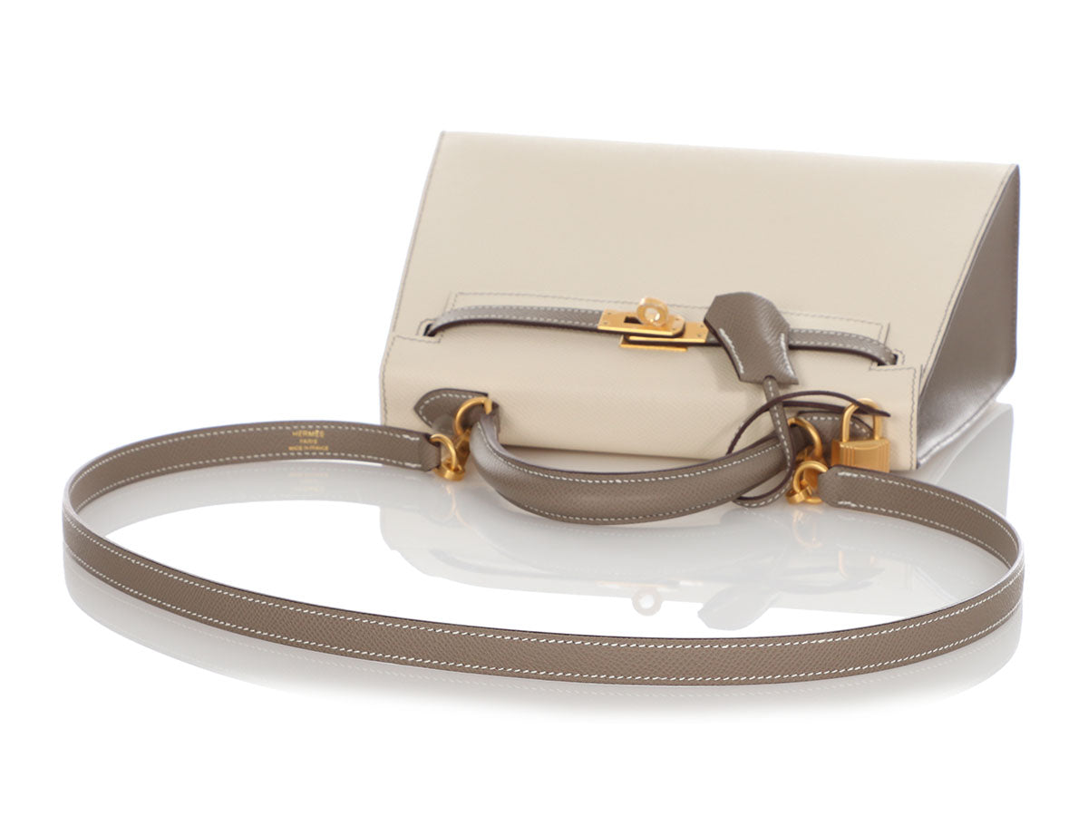 Hermes Kelly Pocket Bag Strap Nata/Sesame Epsom/Swift, Gold