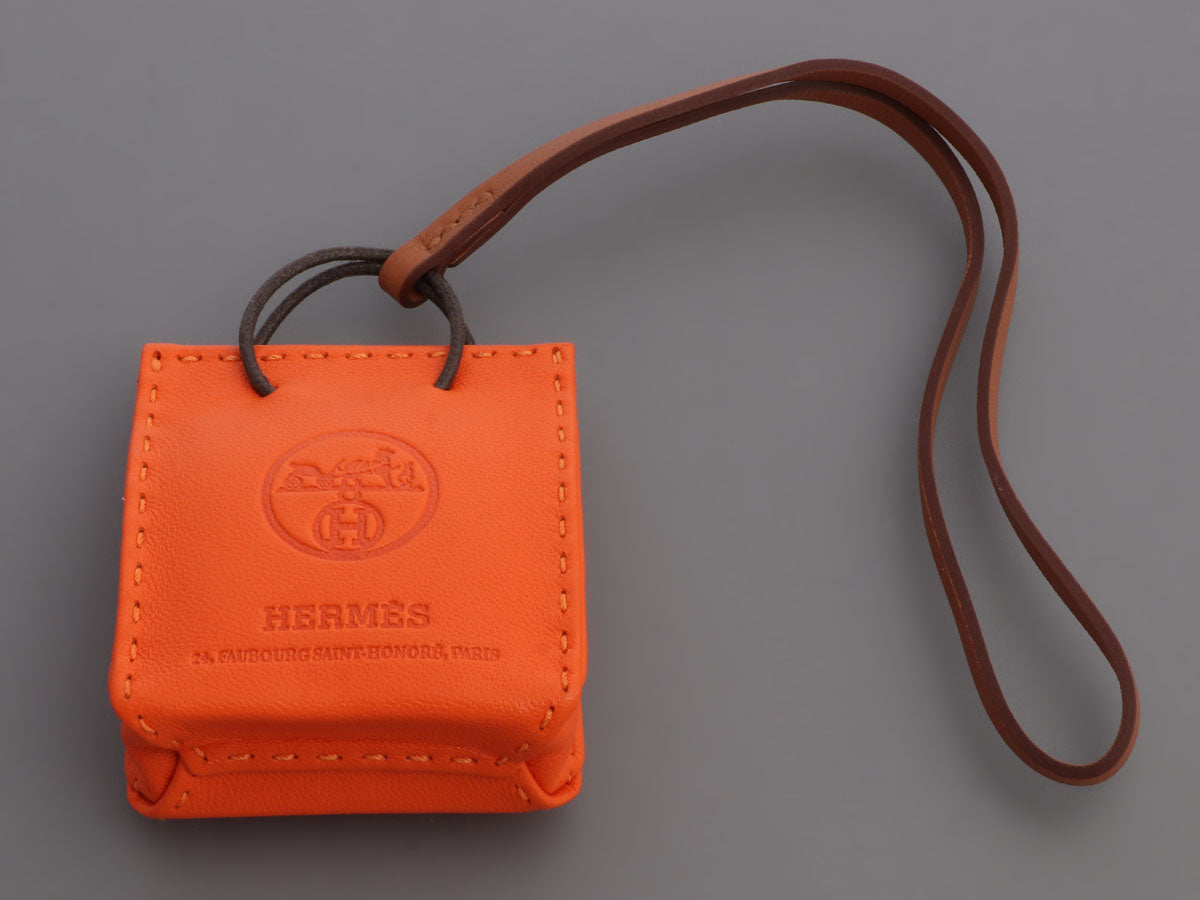HERMES Sac Orange Shopper Bag Charm Y AM Accessories ORN Women's