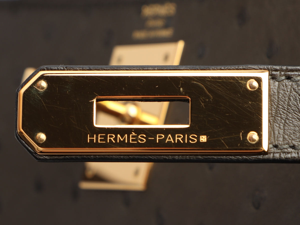 Hermès Kelly HSS 28 Ostrich Vert Verone / Rouge H