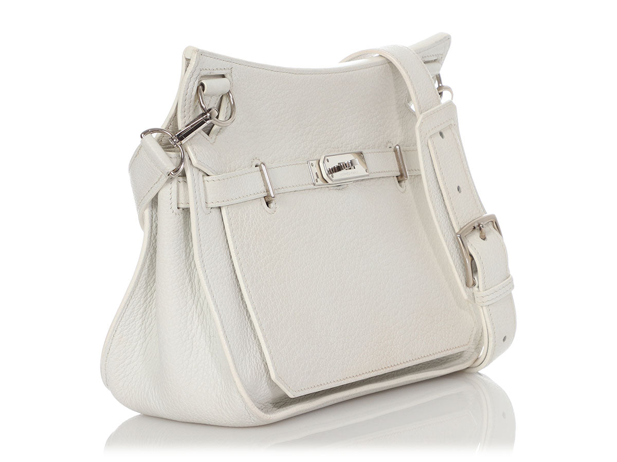 Hermes Jypsiere 28 Bag White Taurillon Clemence