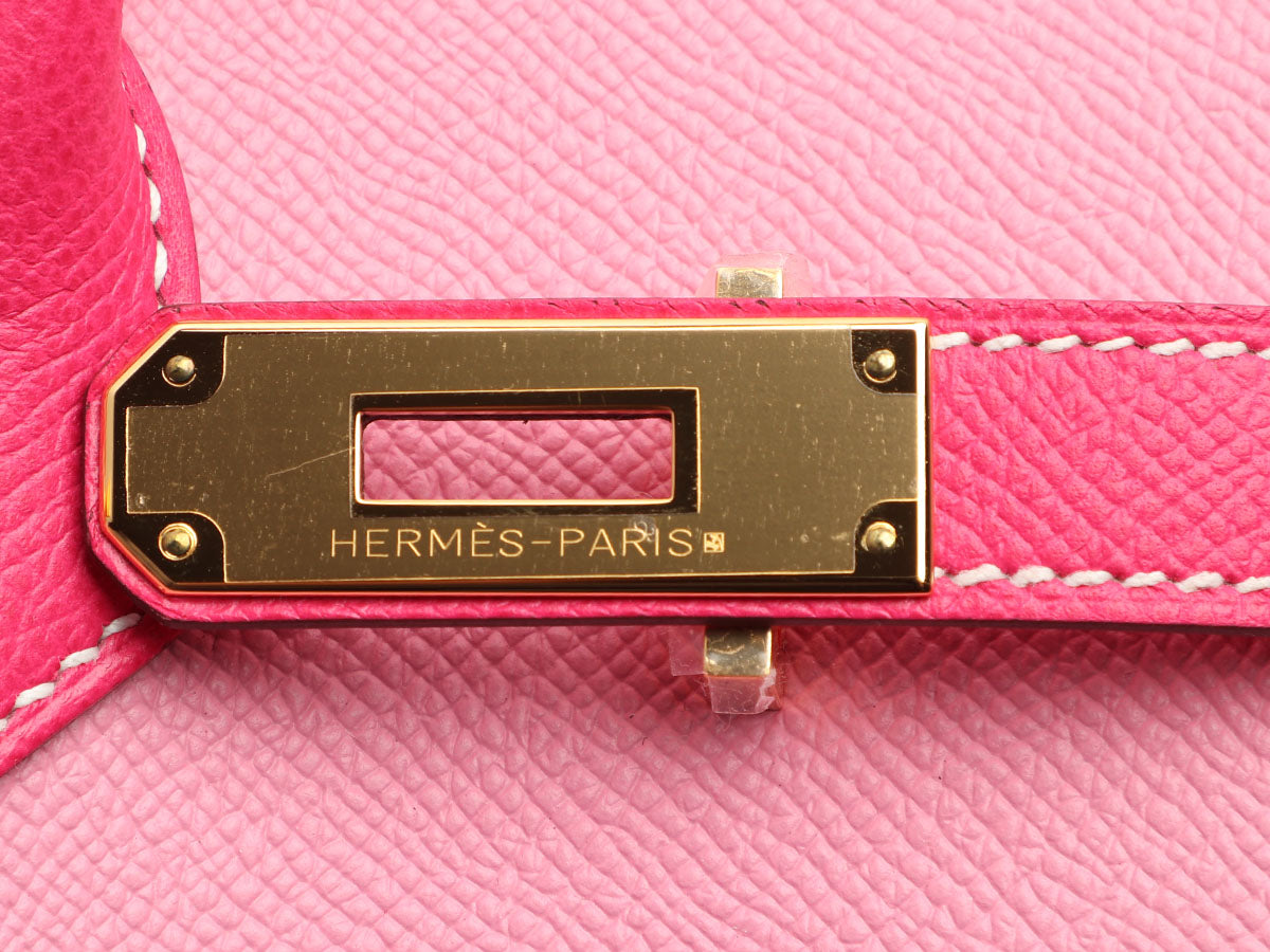 Hermes Birkin 35 HSS Bag White/Rose Confetti/Rose Tyrien Brushed