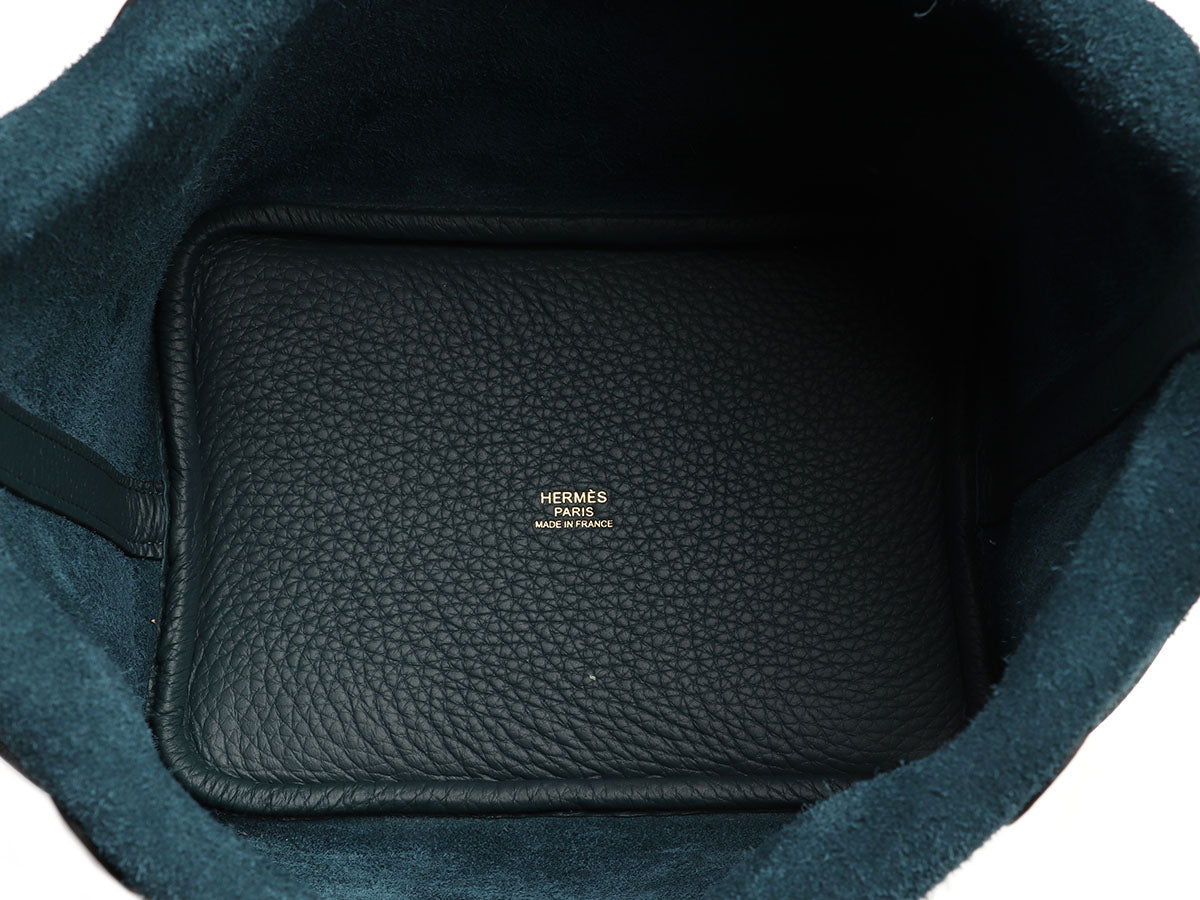 Hermes Lock 18 Bag Vert Cypress Gold Hardware Clemence Leather