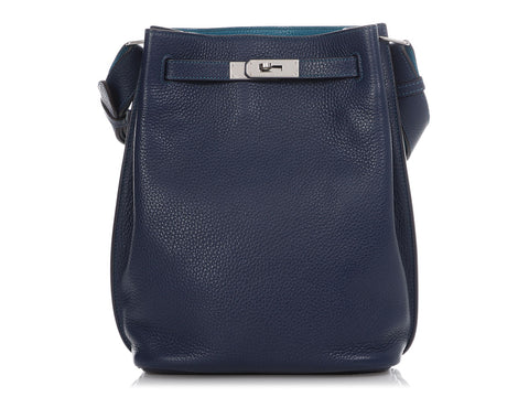 Hermès Bleu Saphir and Bleu Izmir Clémence So Kelly 22