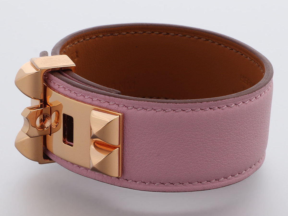 Hermes Swift Calfskin Embroidered Collier de Chien Bracelet (SHF-7bQ1P –  LuxeDH