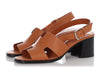 Hermès Gold Calfskin Elbe 60 Sandals