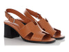 Hermès Gold Calfskin Elbe 60 Sandals