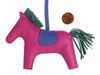 Hermès Rose Pourpre Lambskin Grigri Rodeo Horse Bag Charm MM
