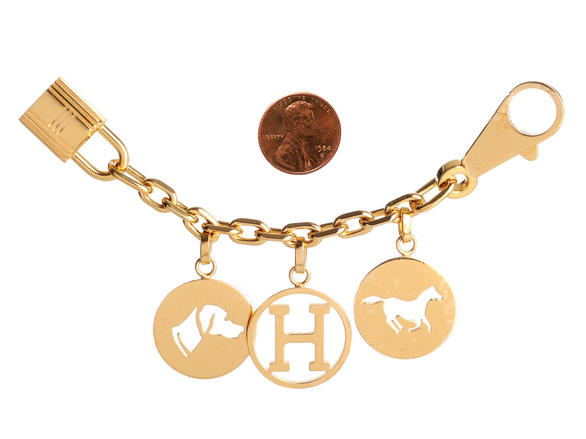 hermes bag charm gold