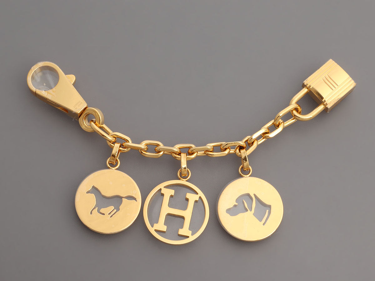 Hermes Birkin Charm Bracelet in Sterling Silver and Gold