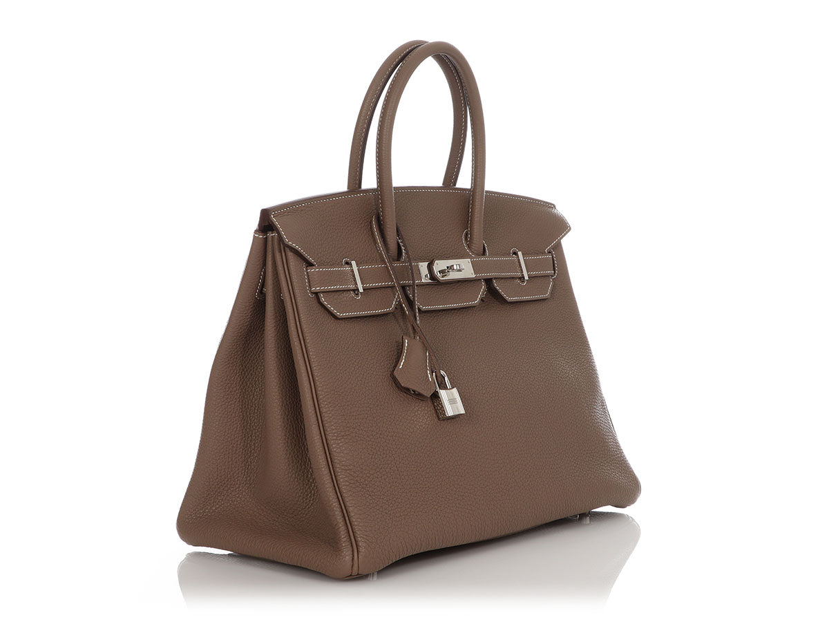 HERMES Birkin 35cm Brown Togo Leather/Palladium Hardware K Stamp