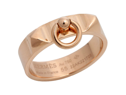 Hermès 18K Rose Gold Collier de Chien CDC Band Ring