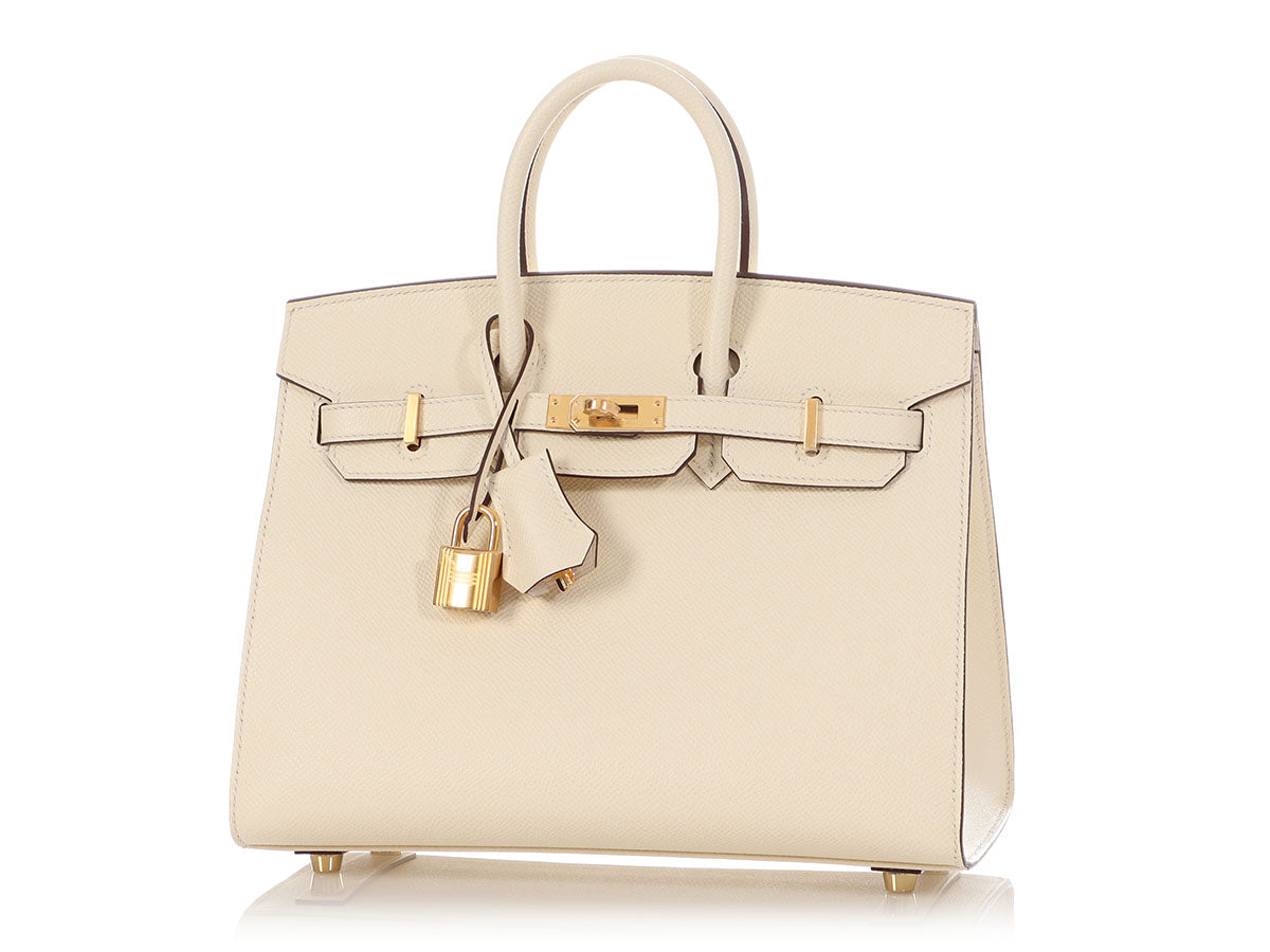 A NATA EPSOM LEATHER SELLIER BIRKIN 25 WITH GOLD HARDWARE