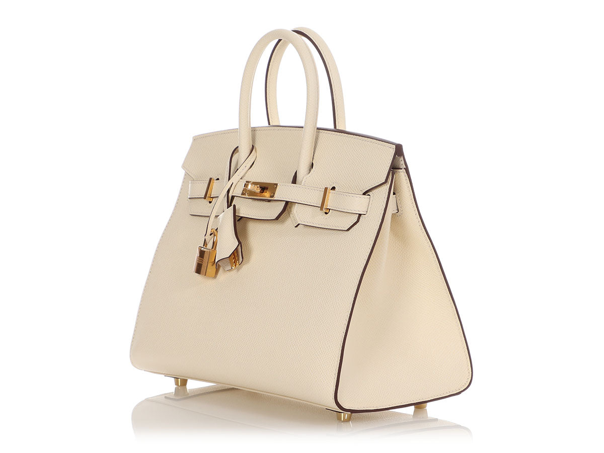 A NATA EPSOM LEATHER SELLIER BIRKIN 25 WITH GOLD HARDWARE