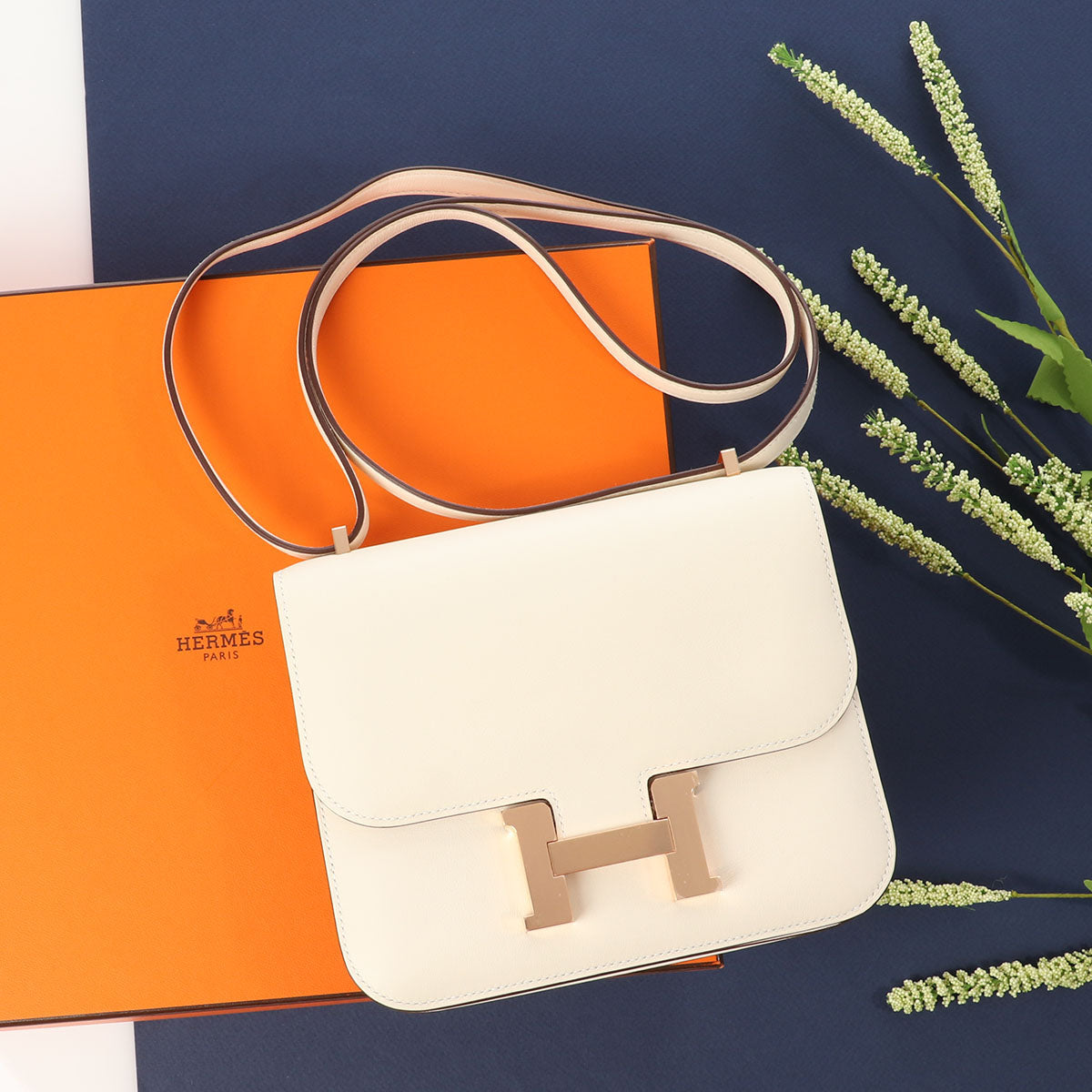 Hermes Nata I2 Cream Clemence Mini Lindy Handbag Bag