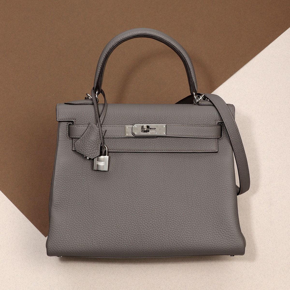 Hermès Etain Togo Kelly 28