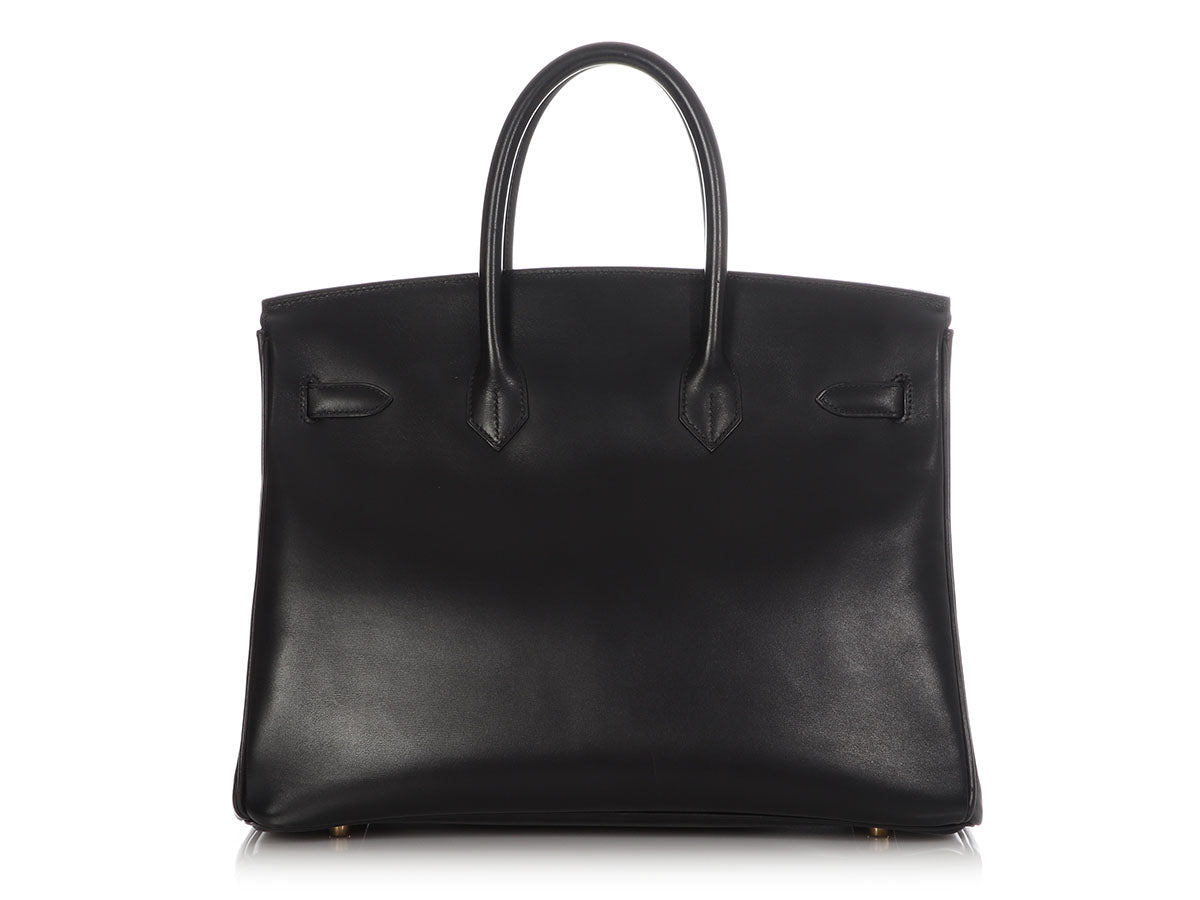 Hermès Bicolor Black Box Calfskin and Rouge Vif Birkin 35