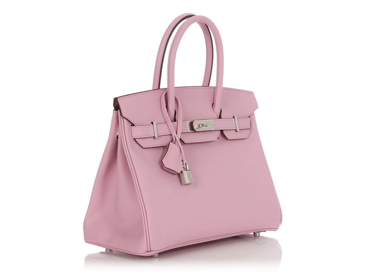 Hermes Birkin 30 Mauve Sylvestre Bag Epsom Palladium Hardware