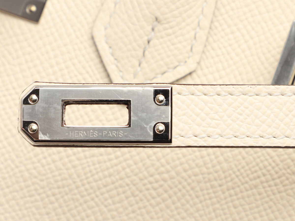 Hermes Birkin bag 30 Craie Epsom leather Silver hardware