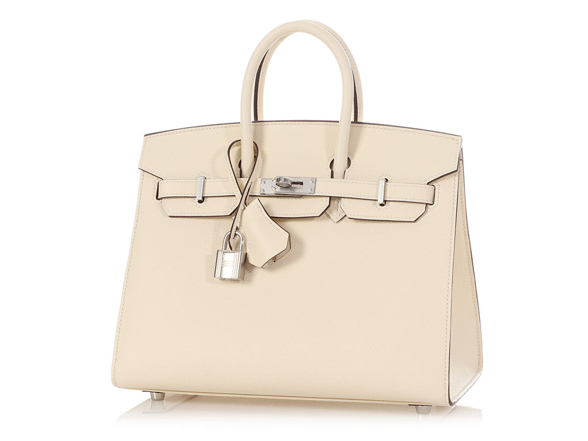 Hermes Birkin 25 Sellier Bag Nata Epsom with Gold Hardware