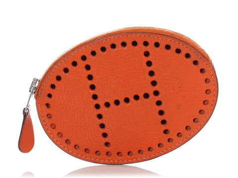 Hermès Orange Chèvre Mysore Coin Purse