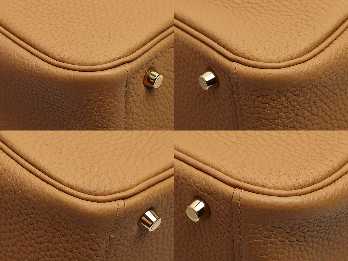 Hermès Lindy Mini Taurillon Clemence Biscuit