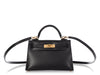 Hermès Mini Black Tadelakt Kelly 20