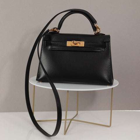 Hermès Black Chèvre Mini Kelly 20 - Ann's Fabulous Finds