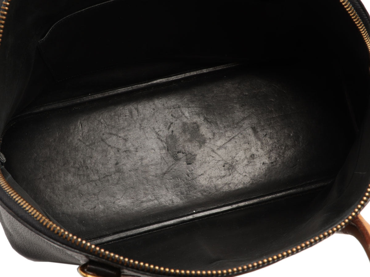 HERMES BOLIDE 35 Bi-color Ardennes leather Natural/Black □A