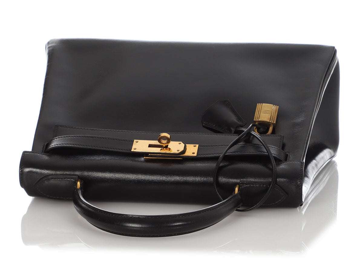 Hermès Kelly 28 Black Box Handbag