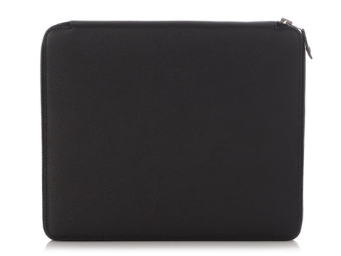 Hermès Black Epsom E-Zip iPad Notebook Cover