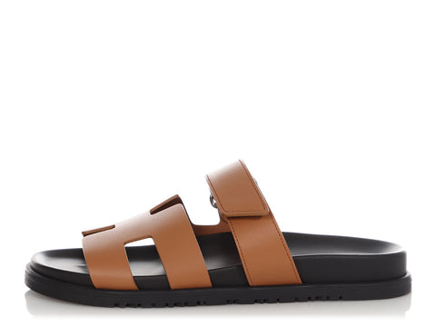 Hermès Gold Chypre Sandals