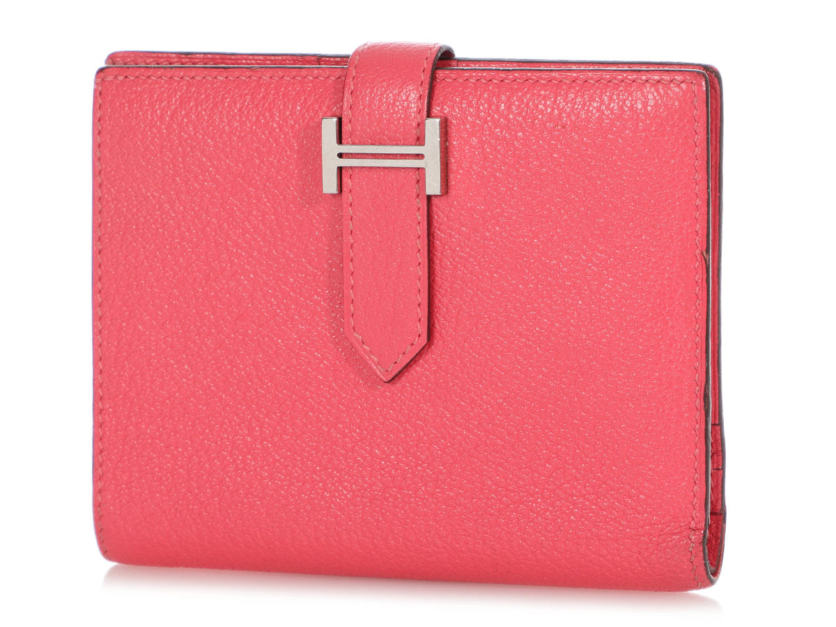 Hermès Rouge Casaque Bearn Gusset Wallet - Ann's Fabulous Closeouts