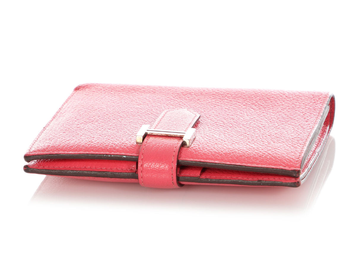 HERMES Rose Lipstick Chevre Bearn Mini Wallet PHW *New - Timeless Luxuries