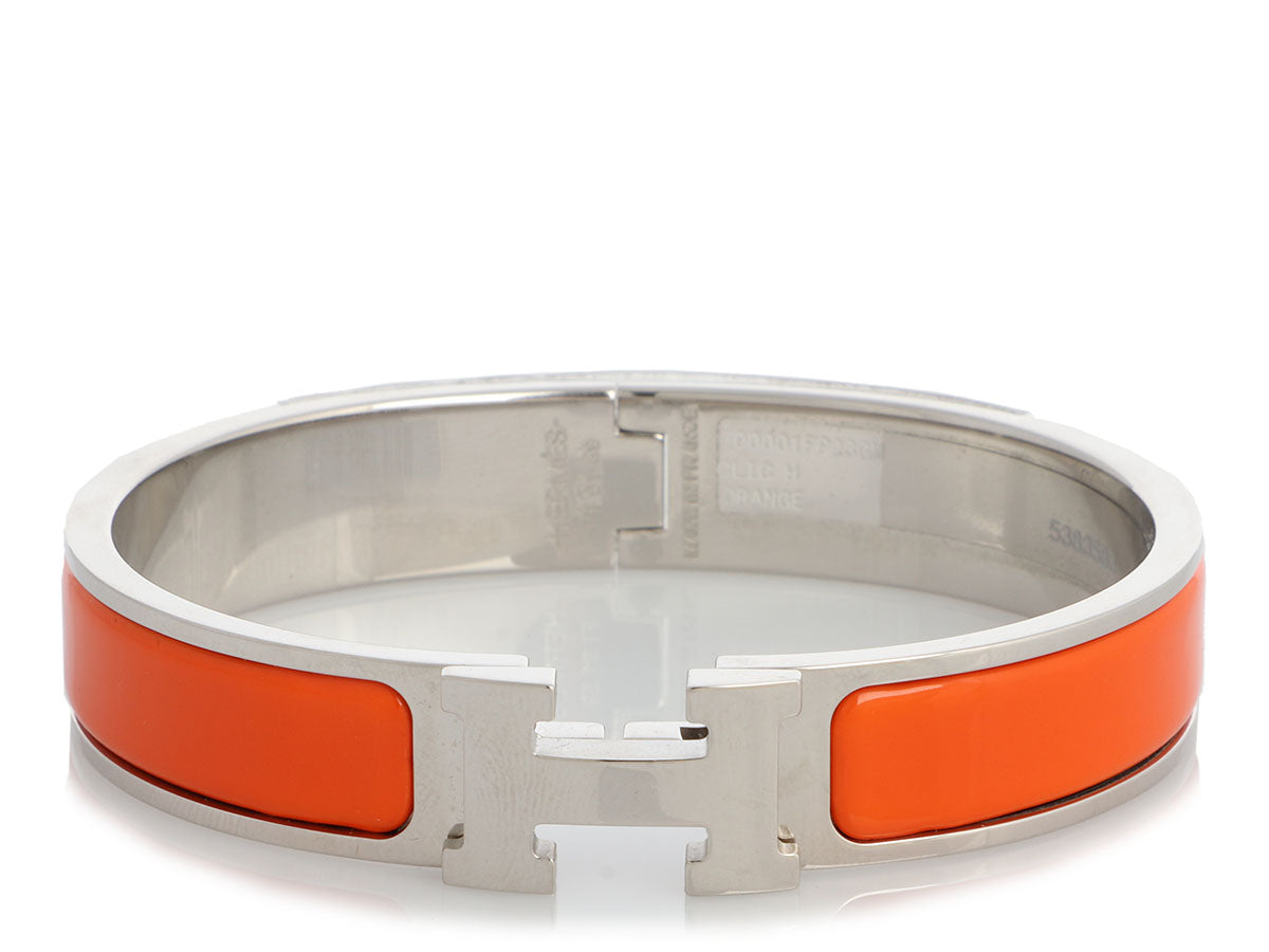 Hermès Narrow Orange Clic-Clac Bracelet