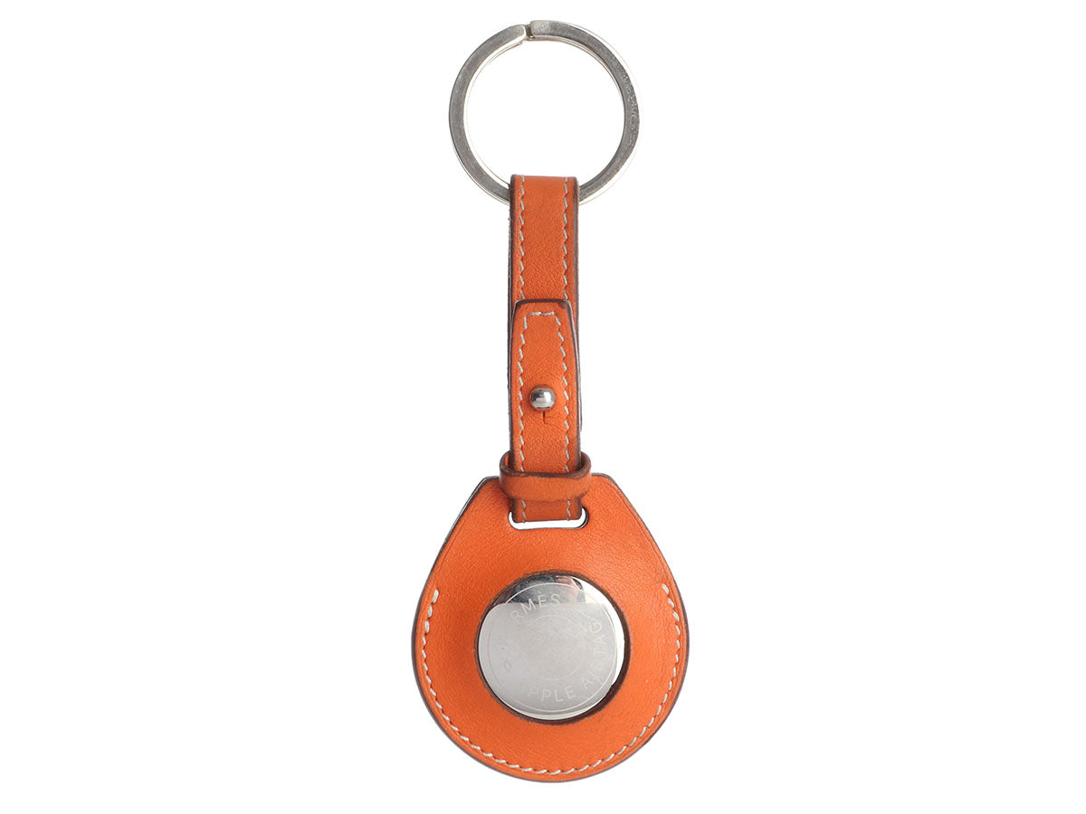 Hermès Orange Swift Apple AirTag Key Ring