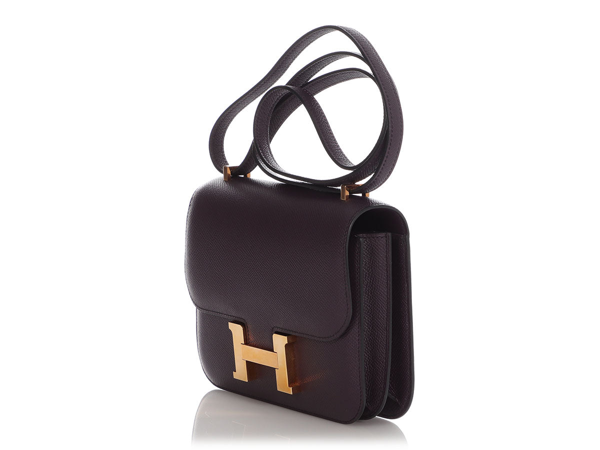 Hermes Constance Long Wallet Raisin Epsom Gold Hardware