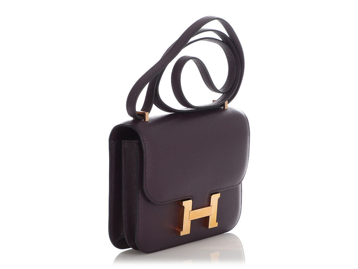 Hermes Constance Bag Epsom Leather Gold Hardware In Grey