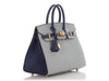 Hermès Special Order Bleu Glacier and Bleu Saphir Epsom Birkin 25