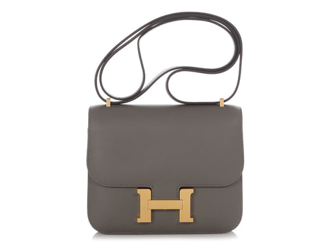 Hermès Gris Meyer Swift Constance 18 Mirror