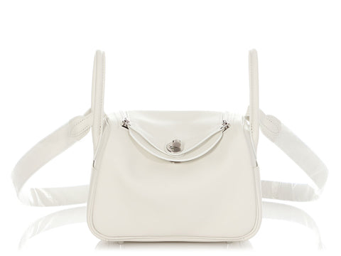 Hermès Mini White Swift Lindy 20