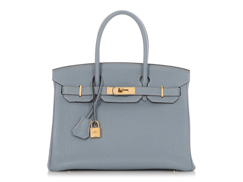 Hermès Bleu Lin Togo Birkin 30