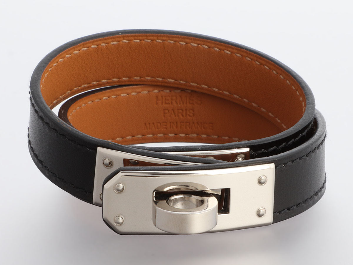Hermès, a set of two black leather bracelets. - Bukowskis