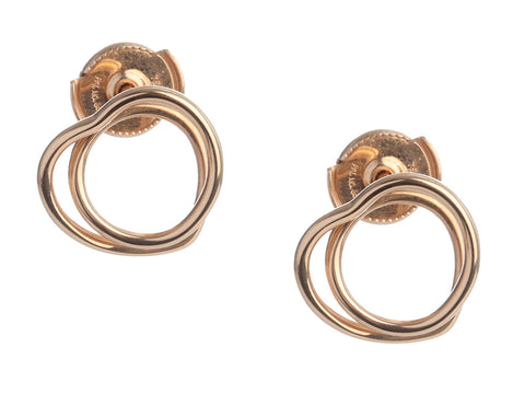 Hermès 18K Rose Gold Vertige Coeur Pierced Earrings TPM