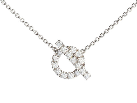 Hermès 18K White Gold Diamond Finesse Pendant Necklace