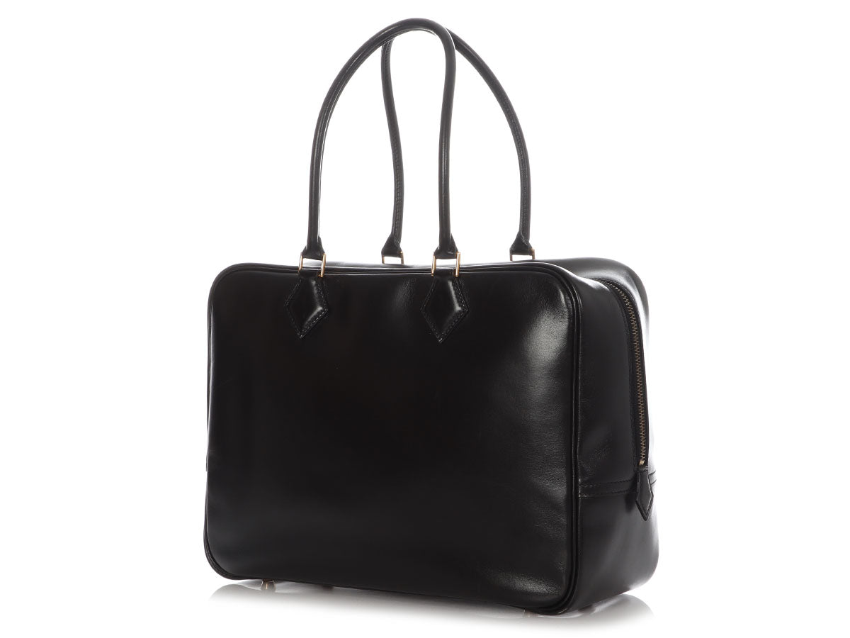 Herm s Vintage Black Box Calfskin Plume 32