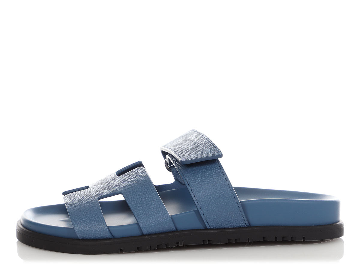 Hermès Bleu Indigo Chypre Sandals