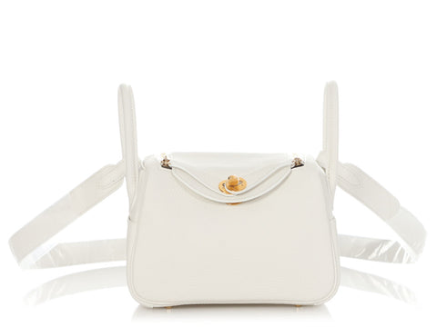 Hermès Mini White Clémence Lindy 20