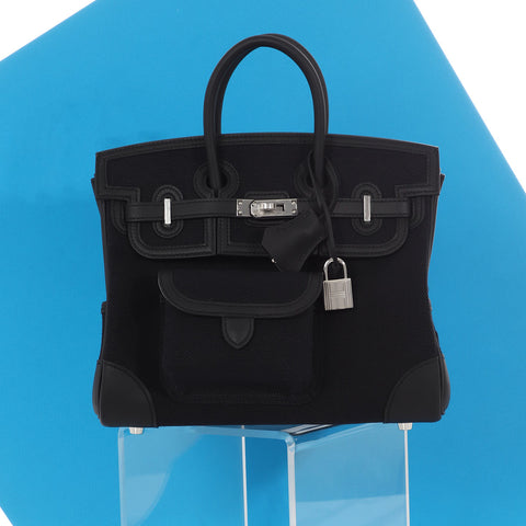 Hermès Black Swift and Toile Cargo Birkin 25